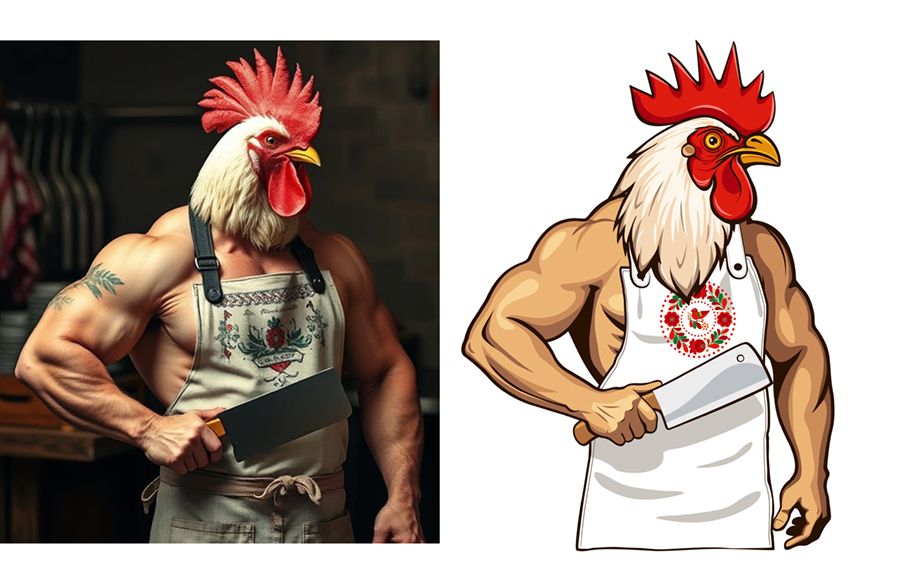 ember és állat alak vektorizálás