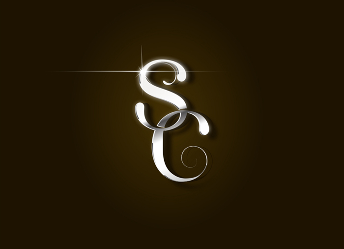 3d ezüst monogram grafika