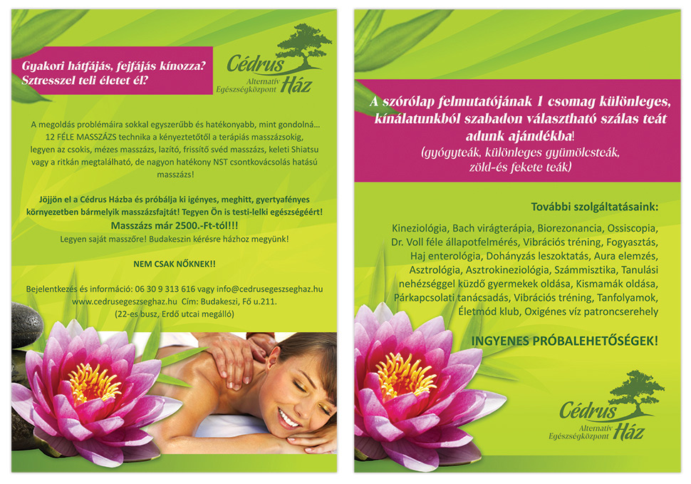 masszázs szórólap