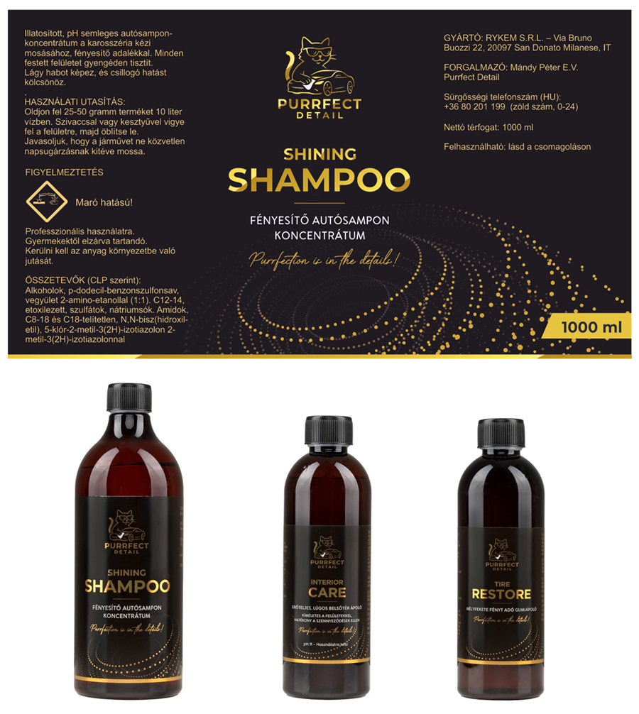 autóápolás termékcímke